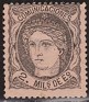 Spain 1870 Allegories 2 Mil. Black And Salmon Edifil 103
